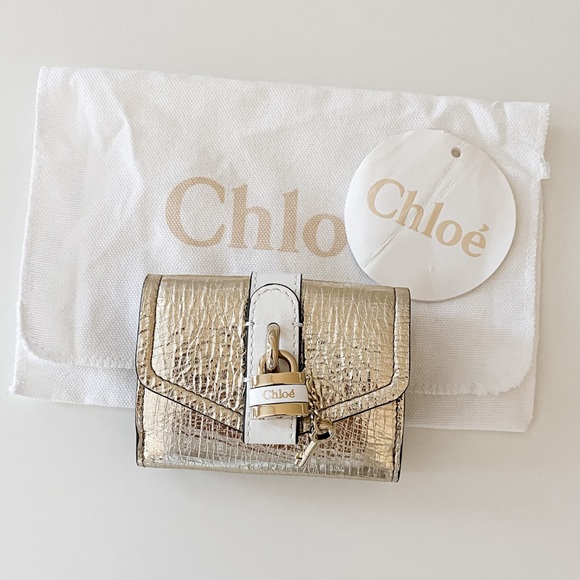 NWT Chloe Mini Metallic Trifold Wallet - Picture 16 of 16